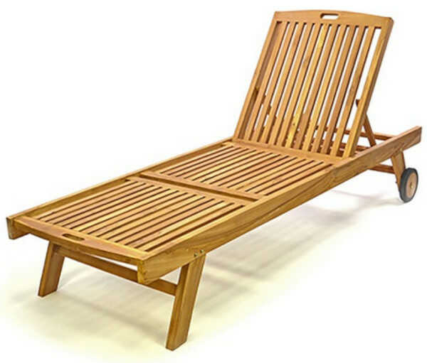 Ξαπλώστρα Ξύλου Teak Παραλίας Κήπου 197x65x35(Υ)cm